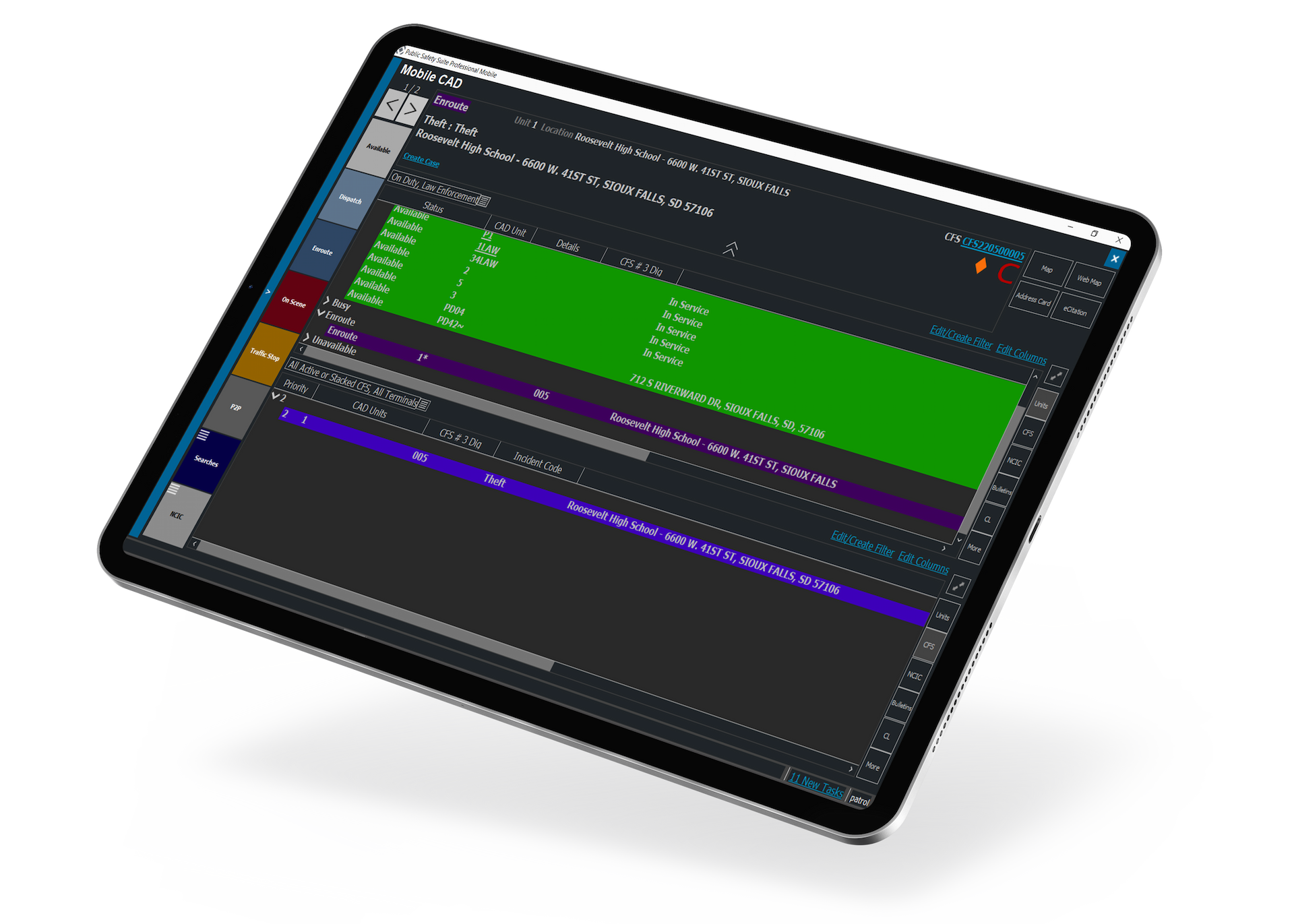 A screen capture of our pro suite cad working on a tablet computer.